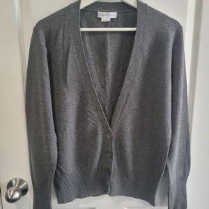 WENDY B. BEIGE 100% CASHMERE CARDIGAN